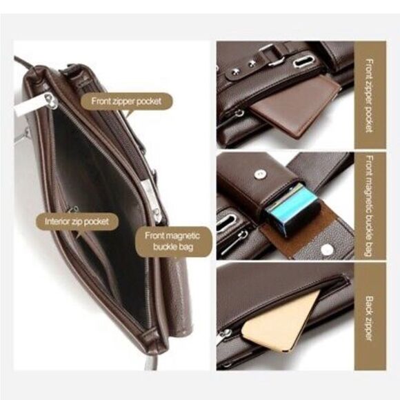 Weixier Bag Unisex Single Shoulder Multi-function Sling Brown New - Picture 2 of 12